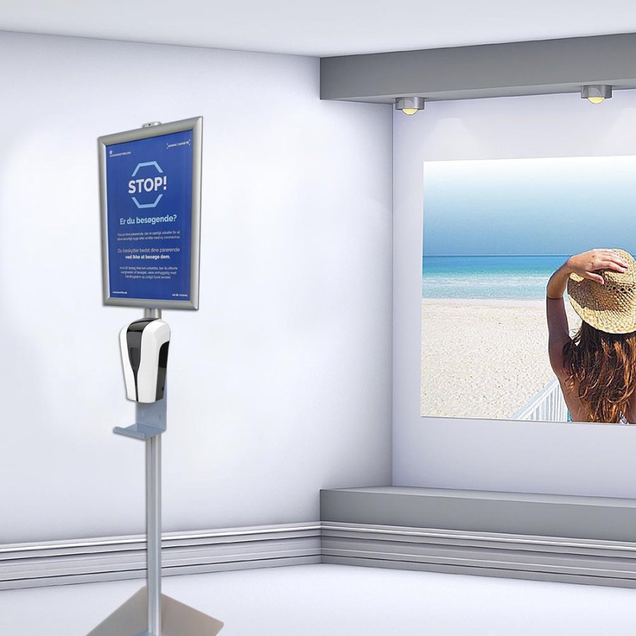 Desinfektionsst&auml;nder mit automatischem Sp&auml;nder f&uuml;r Handdesinfektion, A4