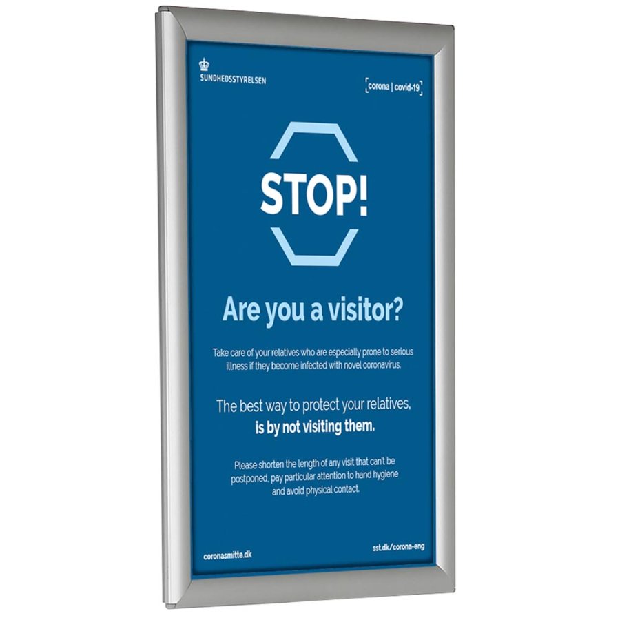 Handdesinfektionsspendenhalter und A4-Klapprahmen f&uuml;r Wandmontierung