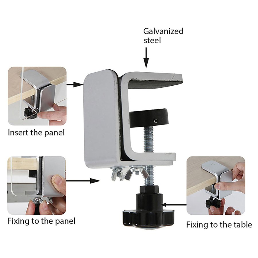 Kantenklemmen-Set f&uuml;r Hygieneabschirmung Tisch, 2-tlg