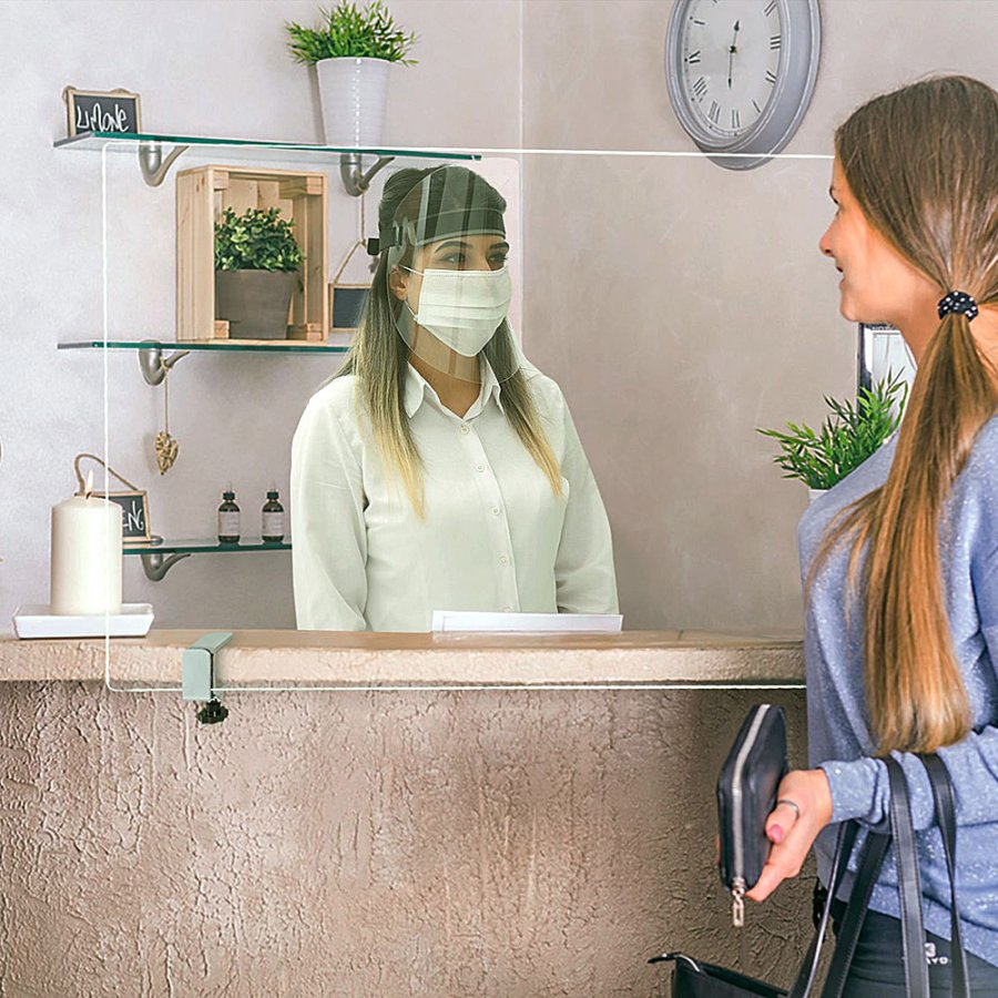 Kantenklemmen-Set f&uuml;r Hygieneabschirmung Tisch, 2-tlg