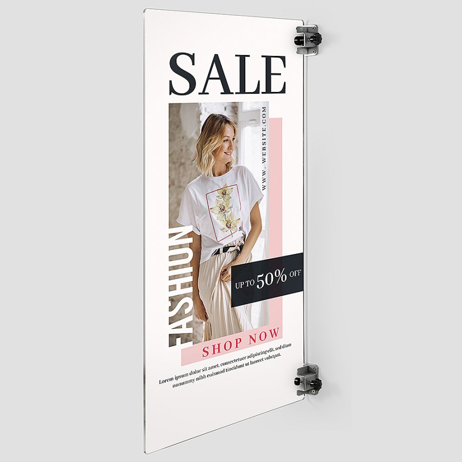 Universal-Klemmsatz f&uuml;r Hygieneabschirmung, 2 Plattenhalter f&uuml;r Wand oder Decke