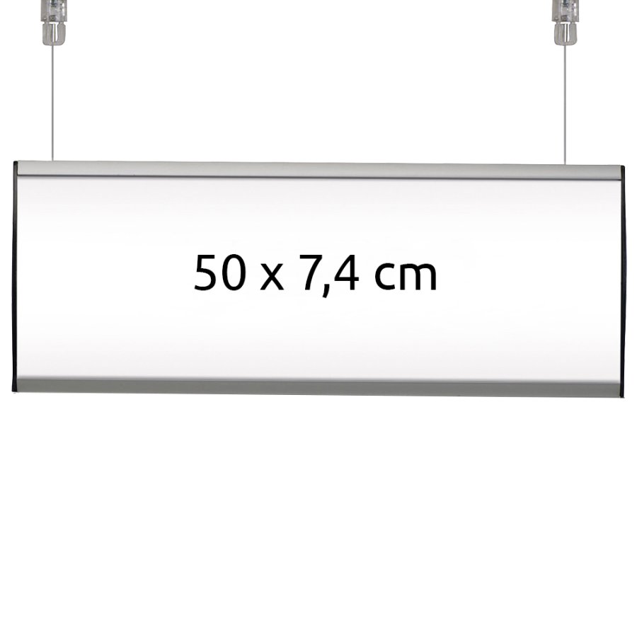 Doppelseitiges H&auml;ngeschild, 1 Lage - 50 x 7,4 cm