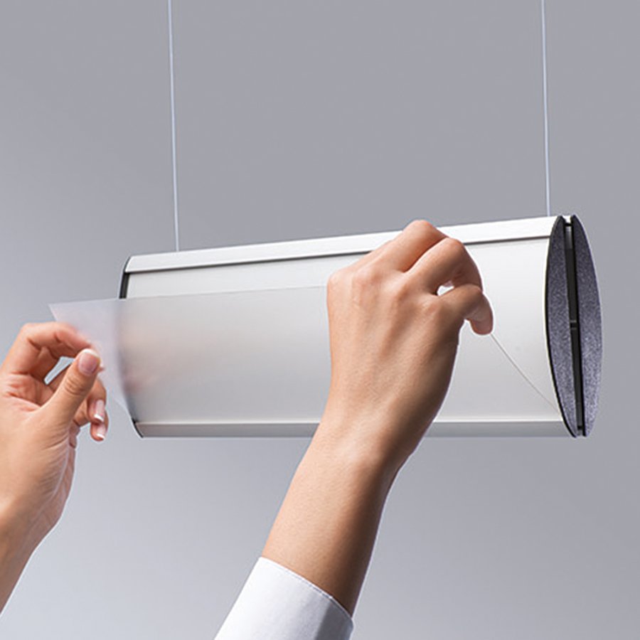 Doppelseitiges H&auml;ngeschild, 1 Lage - 50 x 7,4 cm