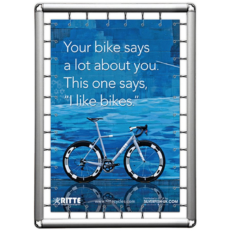 Omni-Bannerrahmen, 100 x 150 cm. inkl. Haken mit Gummi