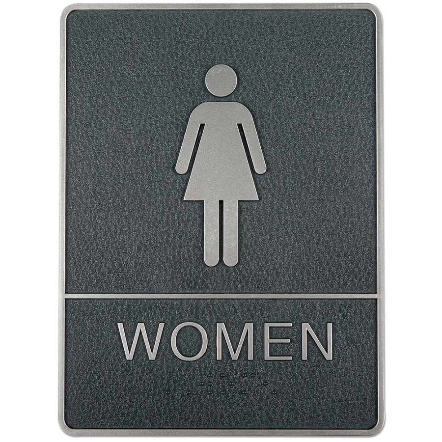 Symbol, T&uuml;rschild, Mit, Blindenschrift - Damen