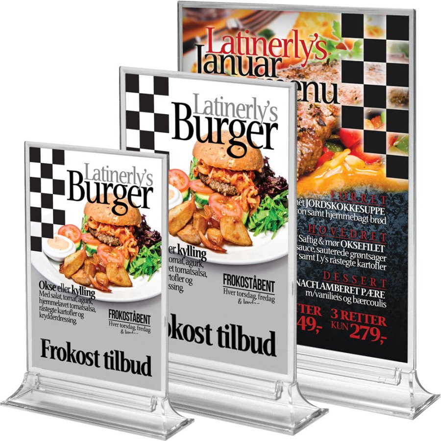 Vertikaler Men&uuml;kartenhalter Acryl - A5 - 14,8 x 21 cm