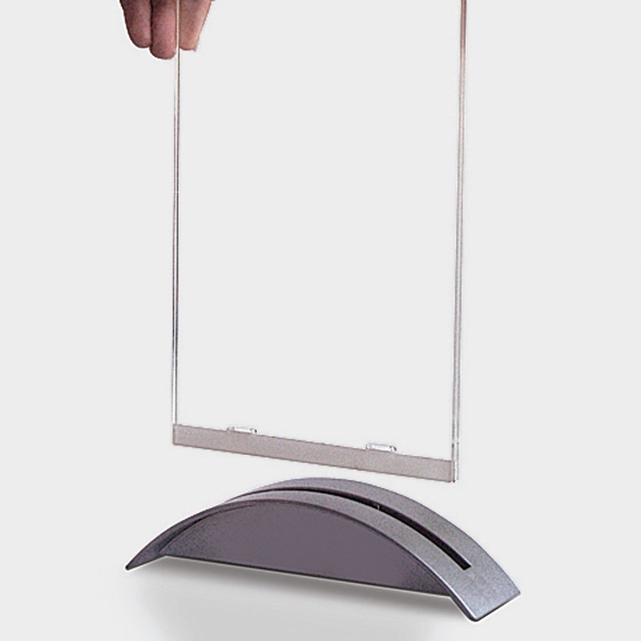 Rocket-Men&uuml;kartenhalter vertikal - A5 - 14,8 x 21 cm - grau