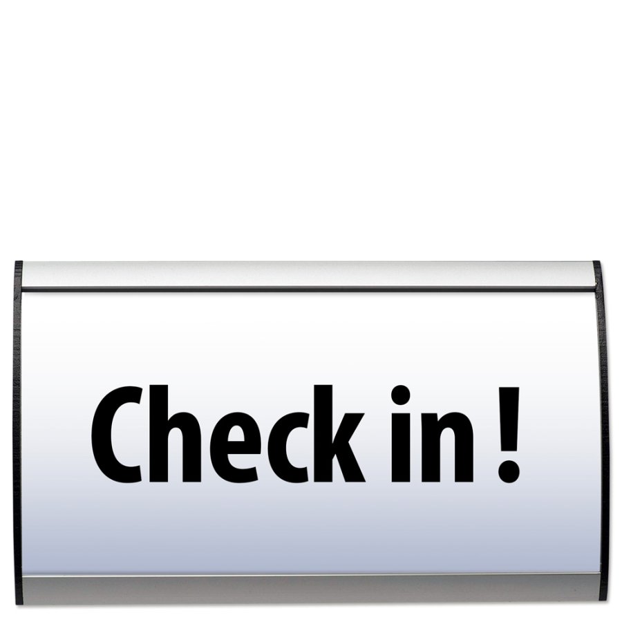 Namensschild f&uuml;r Tisch aus Aluminiumprofil, silber/schwarz - 7,4x30cm