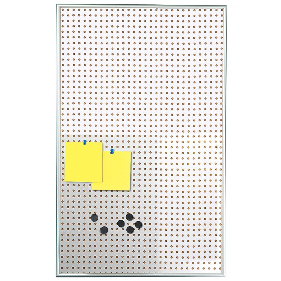 Pinnwand, R&uuml;ckwand aus Kork und Stahl, Silber, 9 mm Aluminiumrahmen, 6 x A4