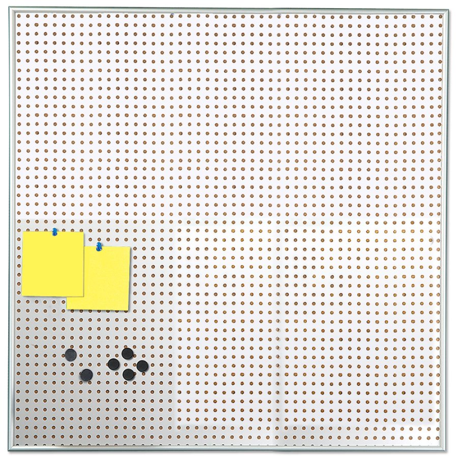 Pinnwand, R&uuml;ckwand aus Kork und Stahl, Silber, 9 mm Aluminiumrahmen, 12 x A4