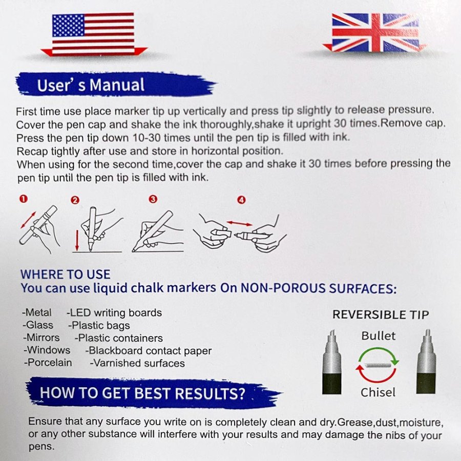 Board Marker Satz, 6 mm, 8 Farben f&uuml;r Kreidetafeln