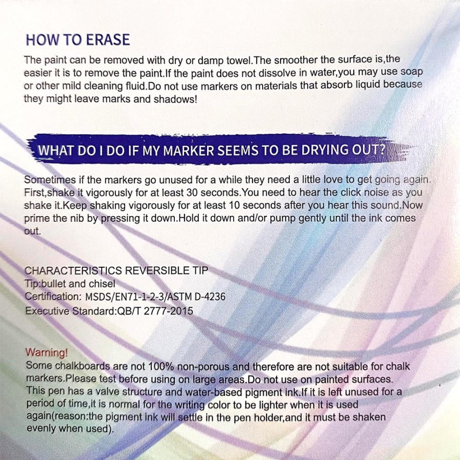 Board Marker Satz, 6 mm, 8 Farben f&uuml;r Kreidetafeln