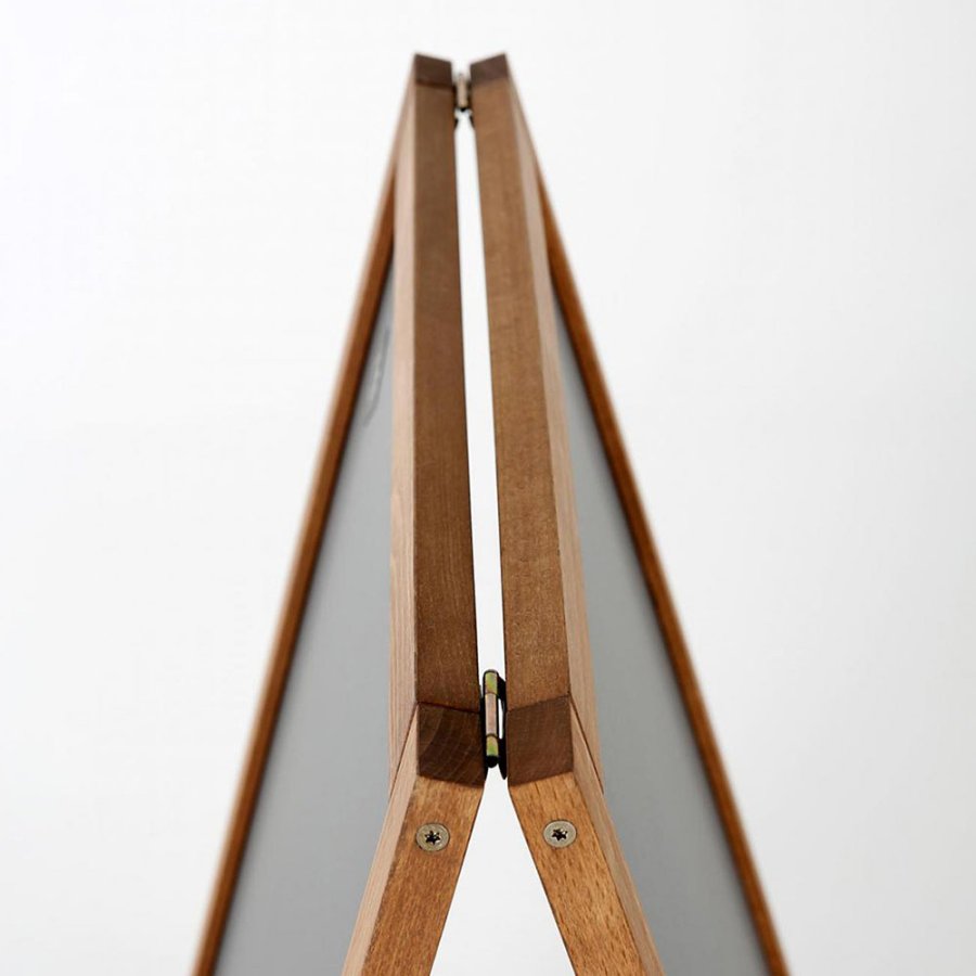 Wooden Kreidetafel Kundenstopper aus Holz, dunkel gebeizt, mit Stahlbrett, 46 x 68 cm