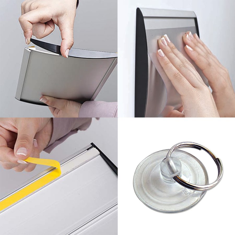 T&uuml;rschild/Wandschild zur Systematisierung, Silber - 5,2x10cm