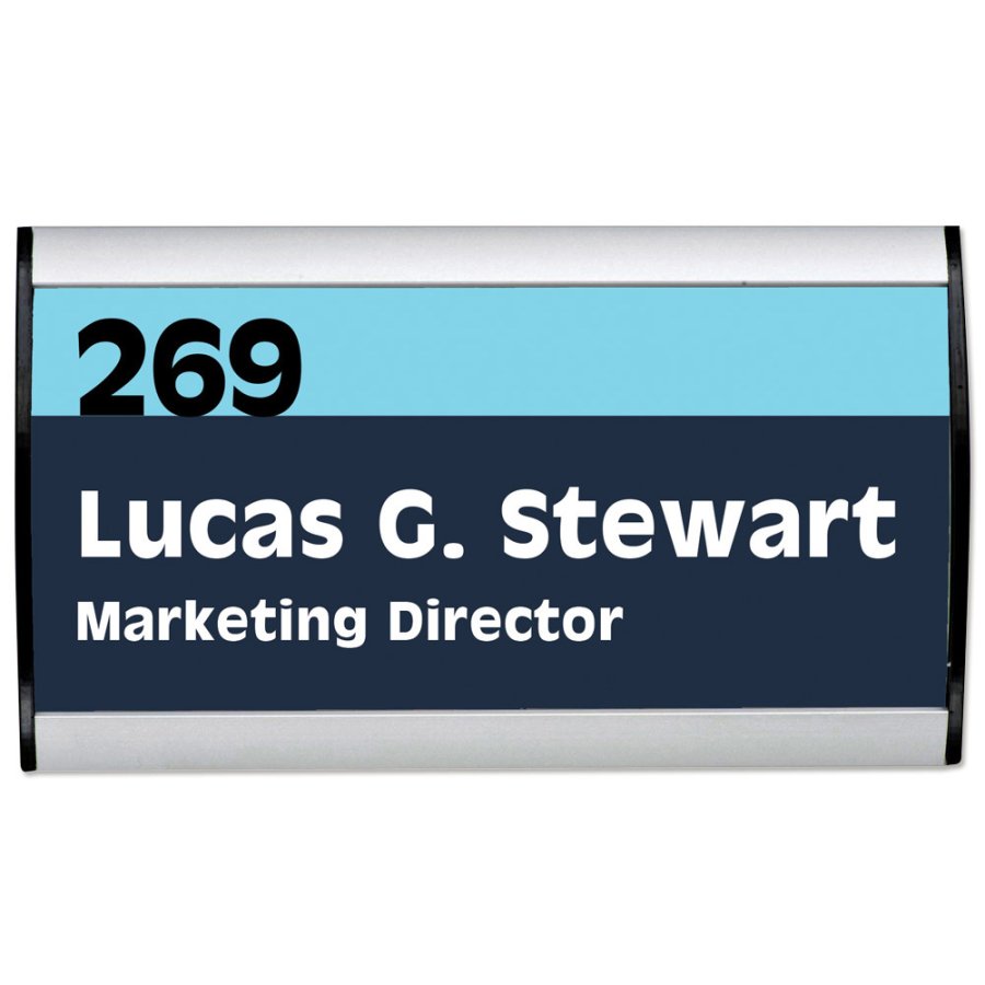 T&uuml;rschild/Wandschild zur Systematisierung, silber - 7,4x35cm