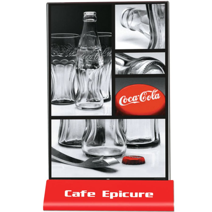 Pyramid Men&uuml;kartenhalter vertikal - A5 - 14,8 x 21 cm - rot