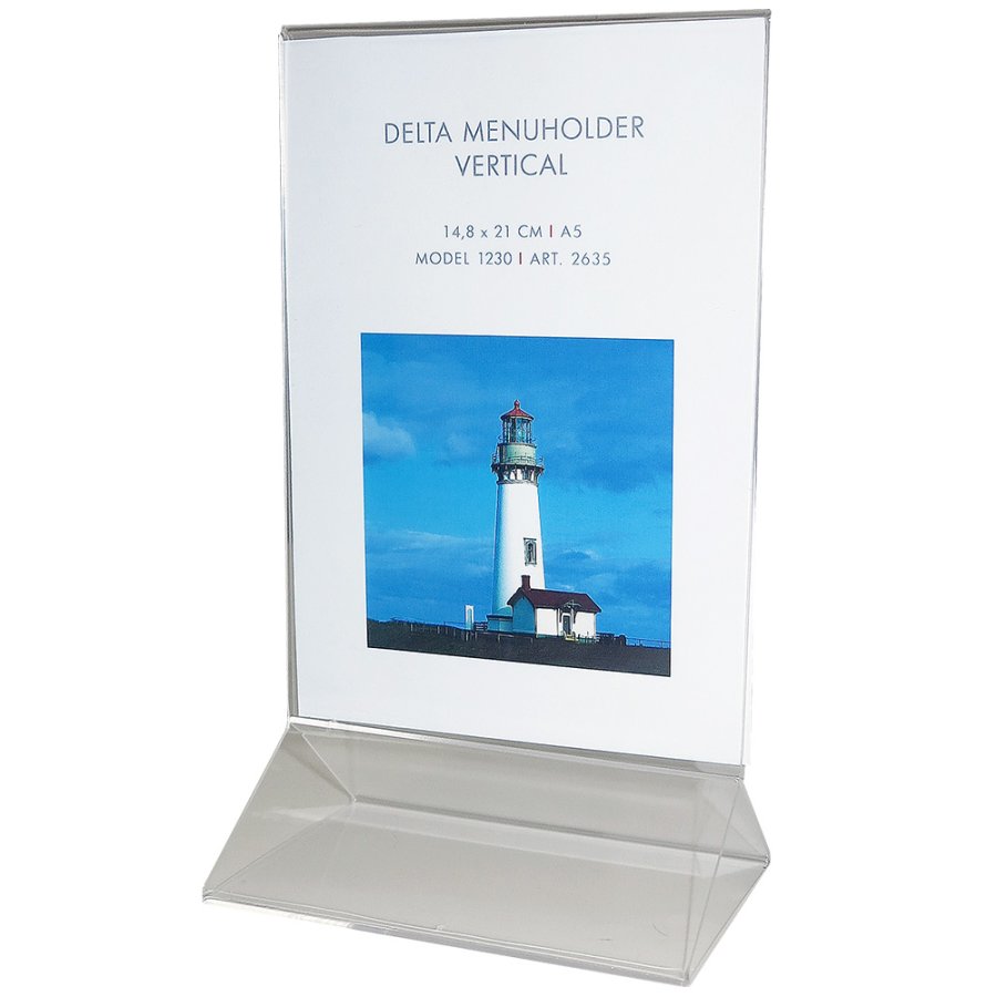 Delta Men&uuml;kartenhalter vertikal - A5 - 14,8 x 21 cm