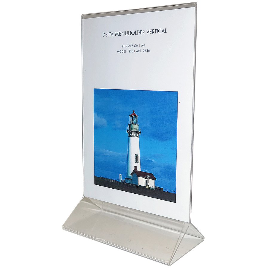 Delta-Men&uuml;kartenhalter vertikal - A4 - 21 x 29,7 cm