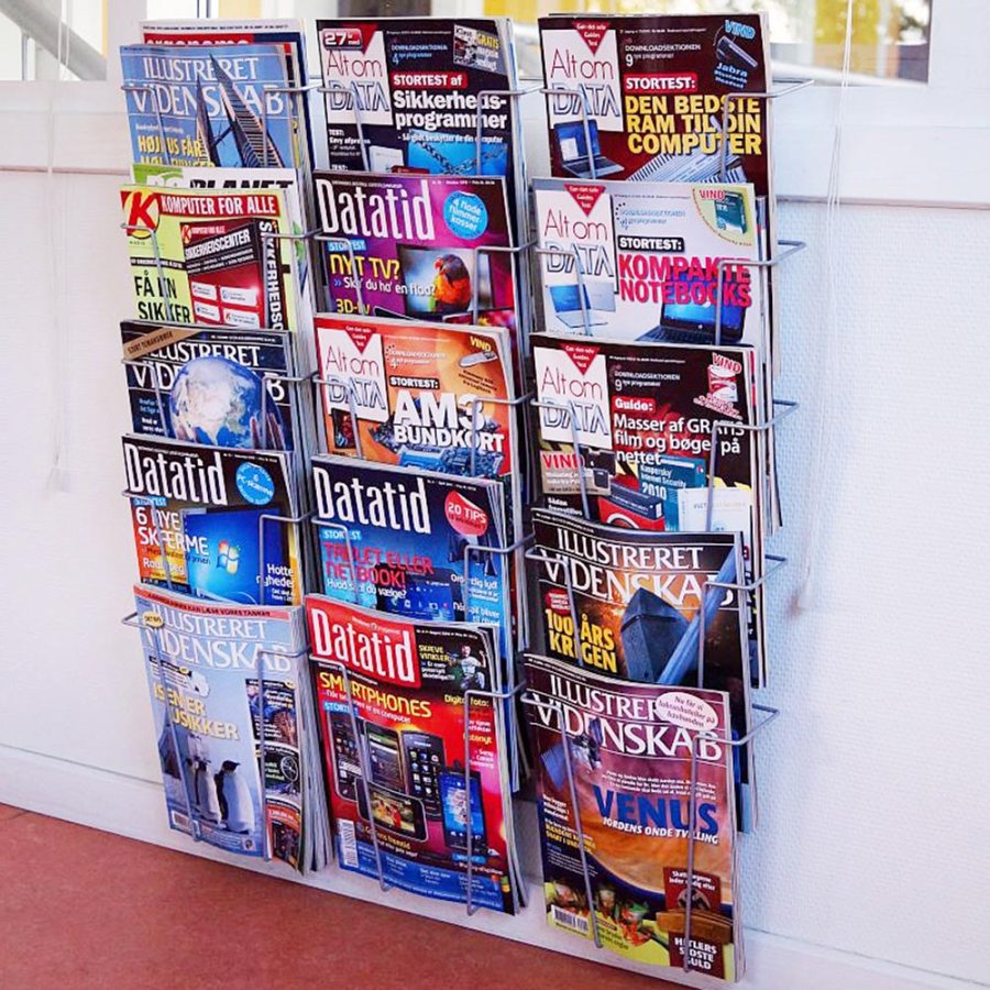 Prospekthalter f&uuml;r die Wand - 15xA4 - 21x29,7 cm