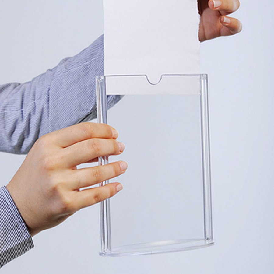 Ovaler Men&uuml;kartenhalter vertikal - A4 - 21 x 29,7 cm