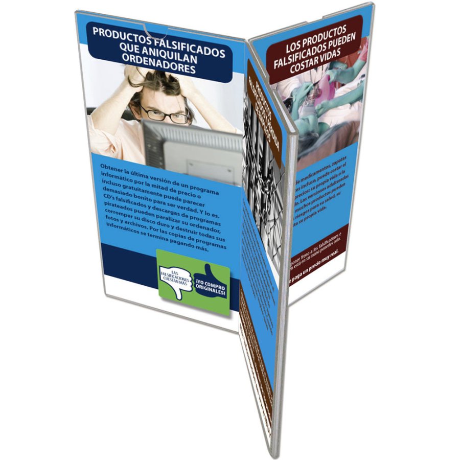 Kreuzmen&uuml;kartenhalter vertikal, x3 - 6 x M65