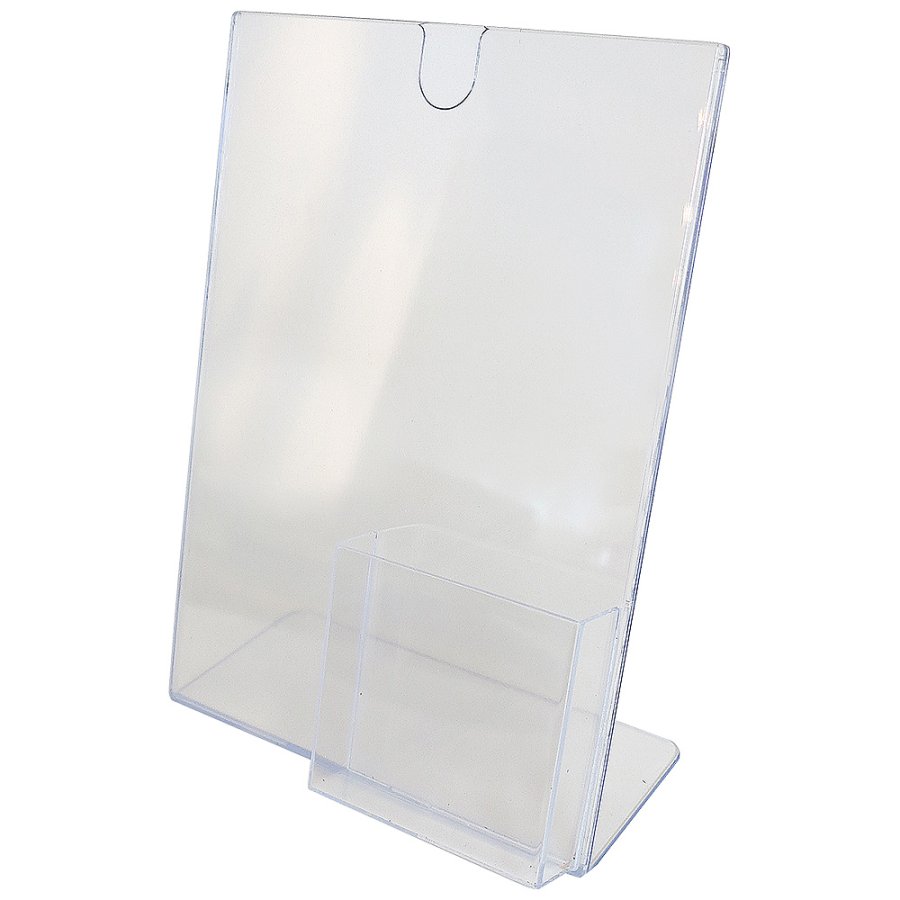 L - Men&uuml;kartenhalter A4, mit Einsatz oben - Halter f&uuml;r M65-Brosch&uuml;ren