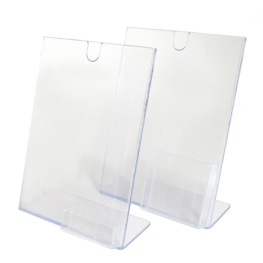 L - Men&uuml;kartenhalter A4, mit Einsatz oben - Halter f&uuml;r M65-Brosch&uuml;ren