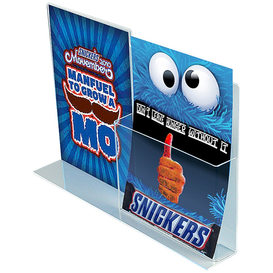 L - Men&uuml;kartenhalter A4 mit Halterung f&uuml;r A4-Brosch&uuml;ren vertikal