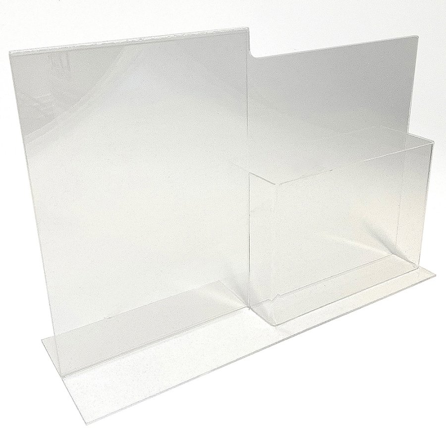 L - Men&uuml;kartenhalter A4 mit Halterung f&uuml;r A4-Brosch&uuml;ren vertikal