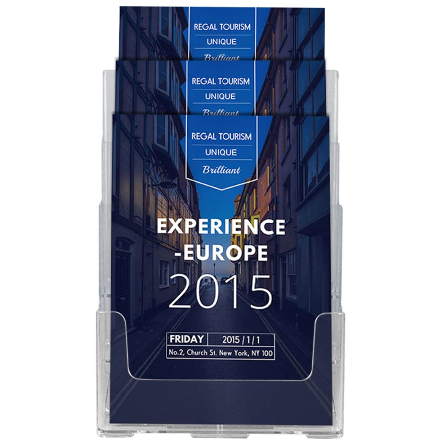 Tisch- und Wandprospekthalter aus Acryl, 3 x A4