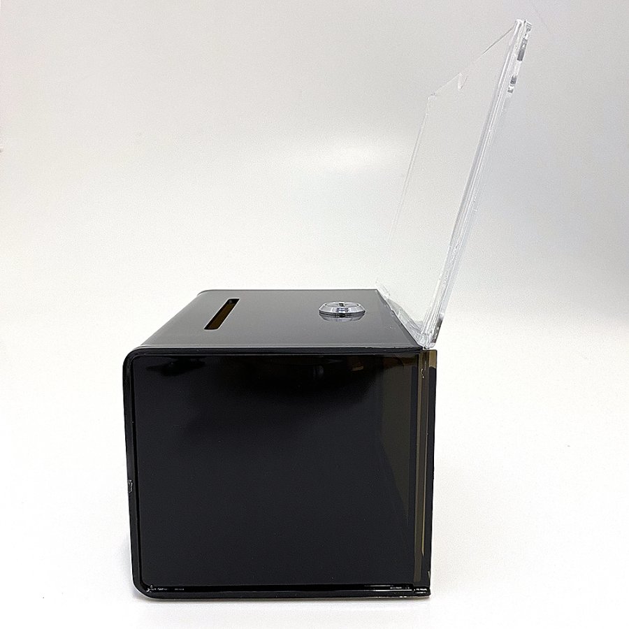 Tipbox Trinkgeld Box, schwarz, mit A6-Acrylhalter f&uuml;r Info