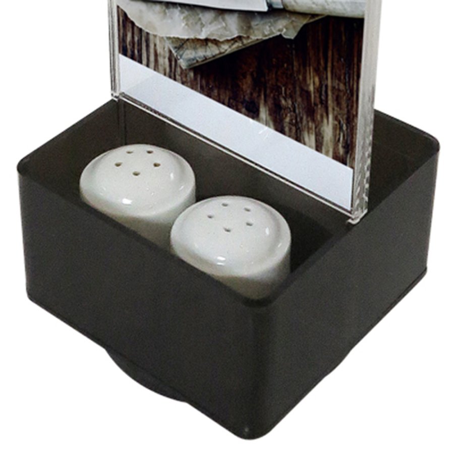 Salt & Pepper Men&uuml;kartenhalter vertikal - 2xM65 Flyer - 9,9x21 cm - schwarz