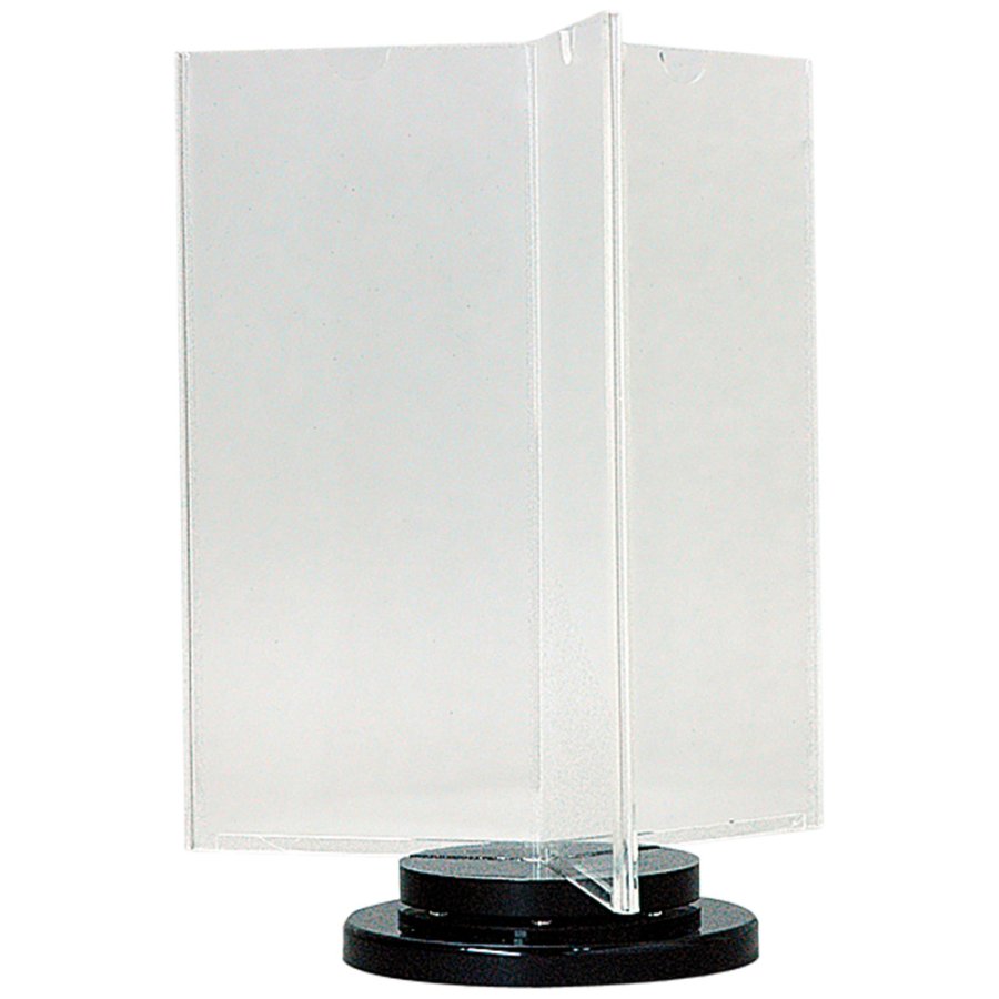 Spin Men&uuml;kartenhalter vertikal - 6xM65 Flyer - 9,9x21 cm - schwarz