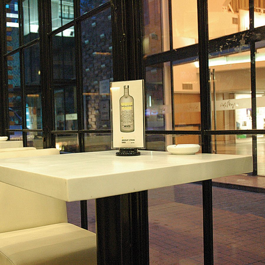 Spin Men&uuml;kartenhalter vertikal - 2xM65 Flyer - 9,9x21 cm - schwarz