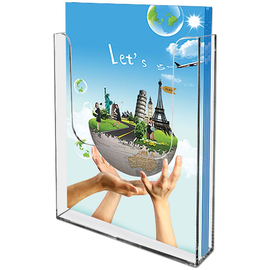 Acryl-Brosch&uuml;renhalter f&uuml;r die Wand - vertikal - A4 - 21 x 29,7 cm