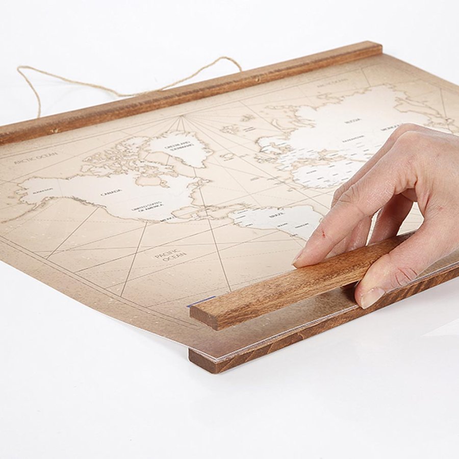 Wooden Posterleiste aus dunkler Buche magnetisch Satz  - 50 cm Set