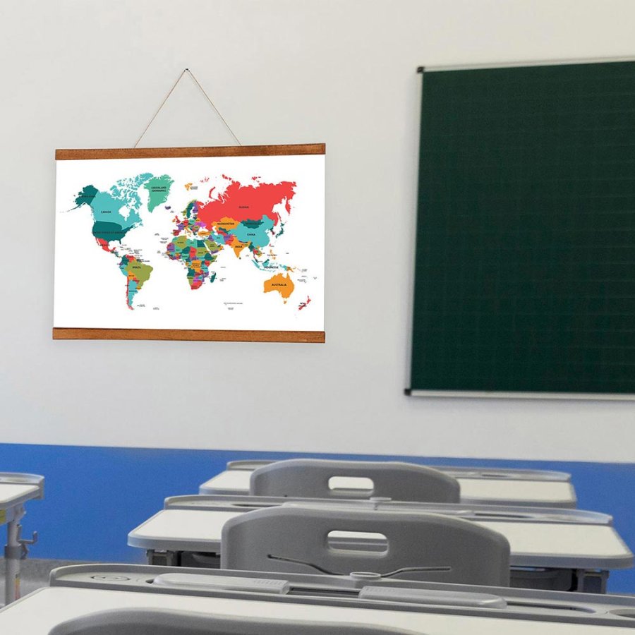 Wooden Posterleiste aus dunkler Buche magnetisch Satz  - 50 cm Set