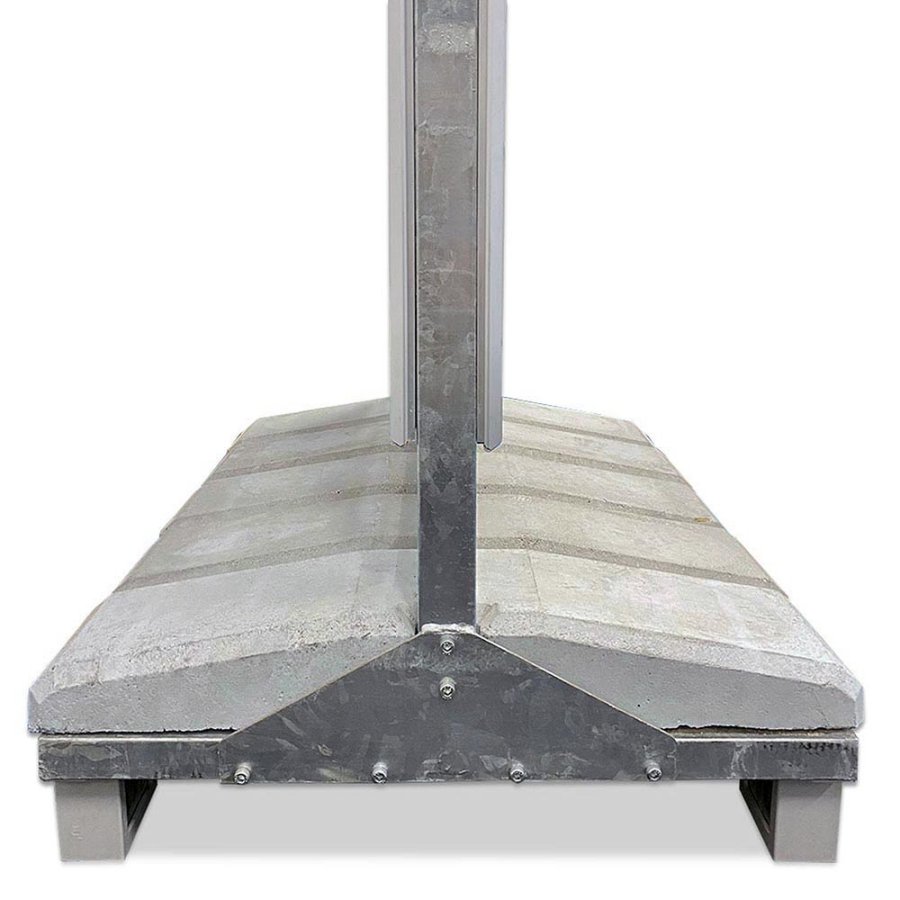 Schwerer Outdoor Kundenstopper mit Betonfu&szlig;, silver - 100x140 cm