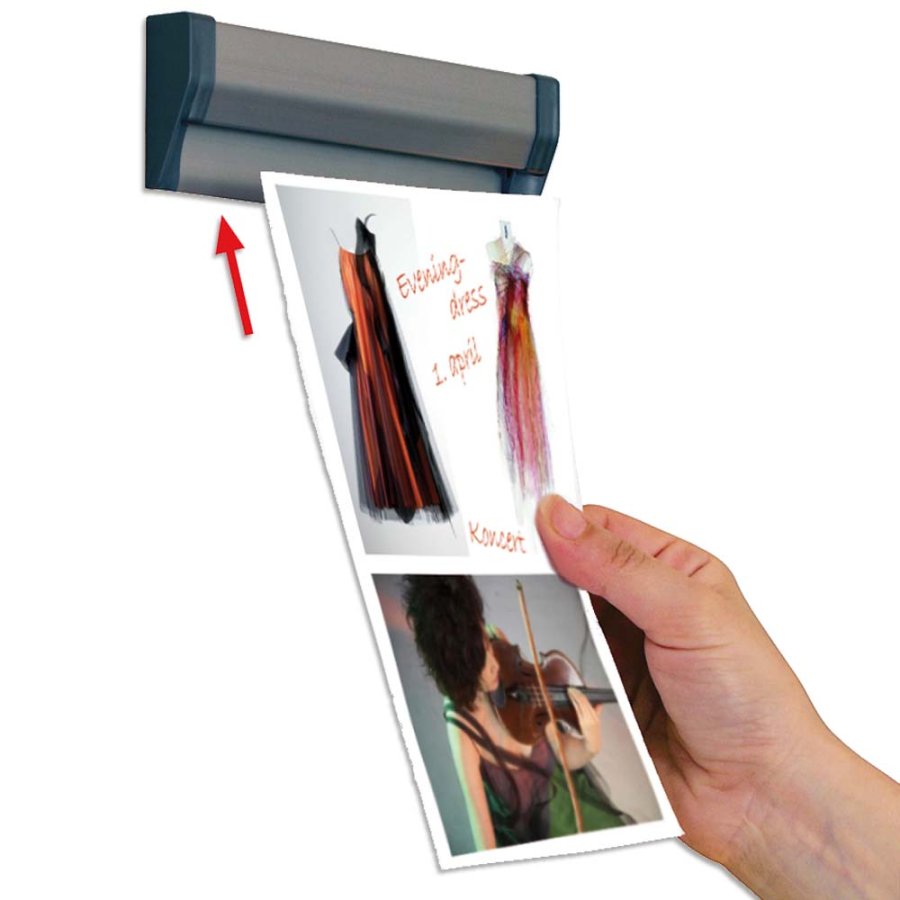 Posterleiste - Fast Note Posterschiene mit 30mm Aluminiumprofil, silber - 50 cm