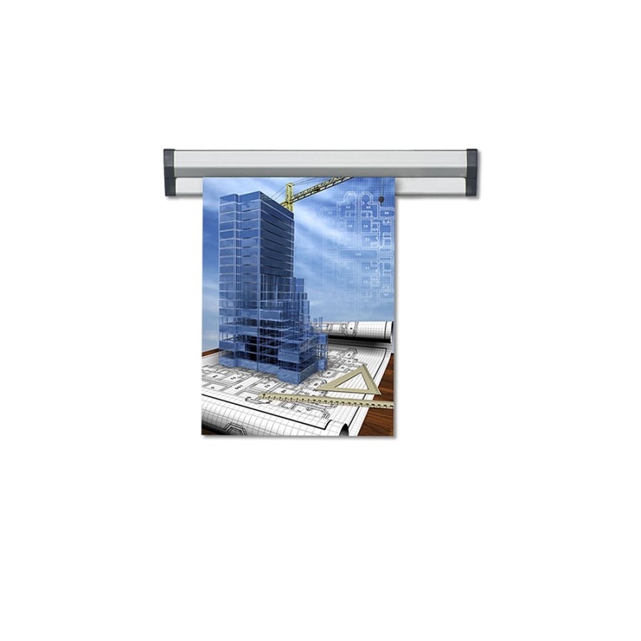 Posterleiste - Fast Note Posterschiene mit 30mm Aluminiumprofil, silber - 50 cm