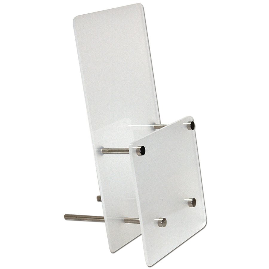 Mattierter Brosch&uuml;renhalter vertikal f&uuml;r Tisch - A5 - 14,8 x 21 cm