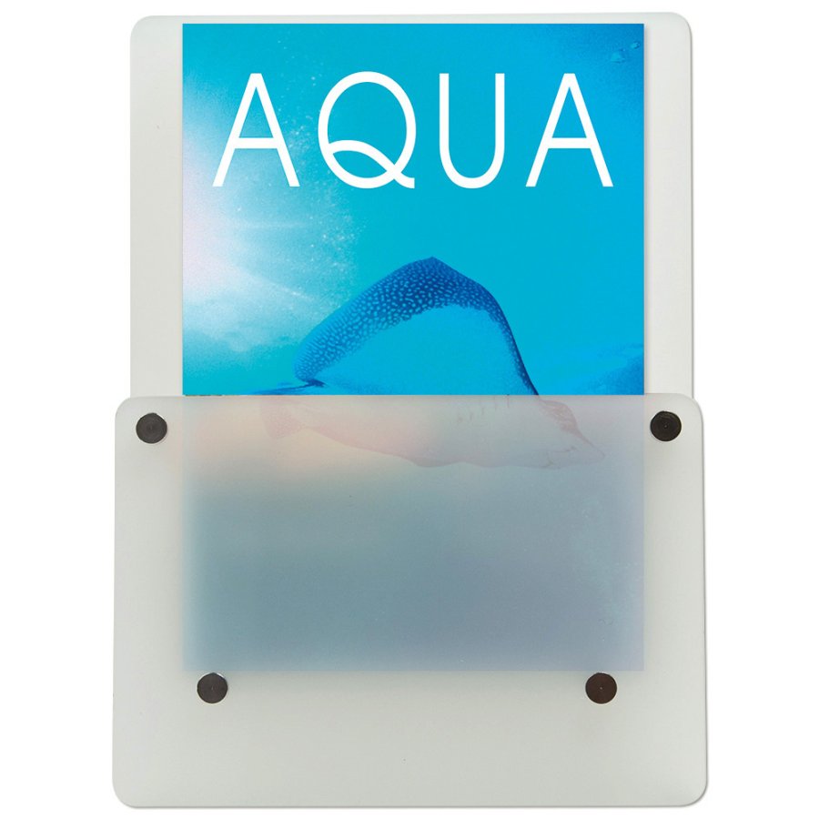 Mattierter Brosch&uuml;renhalter vertikal f&uuml;r Tisch - A4 - 21 x 29,7 cm