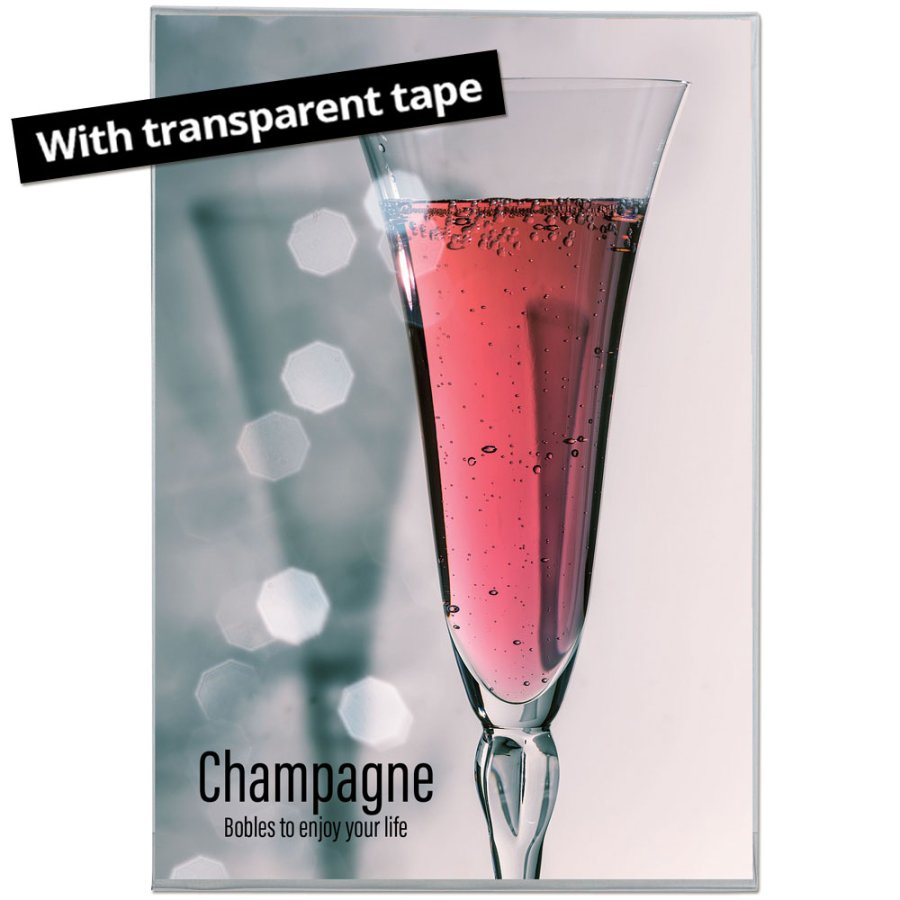 Kunststoff Window D-Plakattasche A4 - transparentes Klebeband