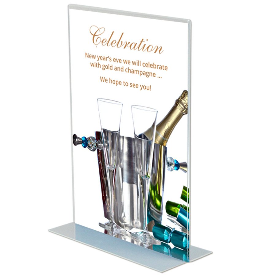 T - Men&uuml;kartenhalter vertikal - A4 - 21 x 29,7 cm