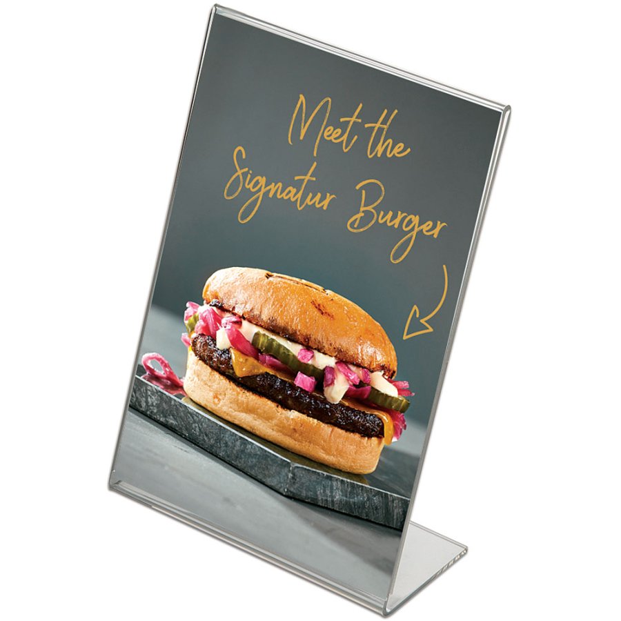 L - Men&uuml;kartenhalter vertikal - A4 - 21 x 29,7 cm