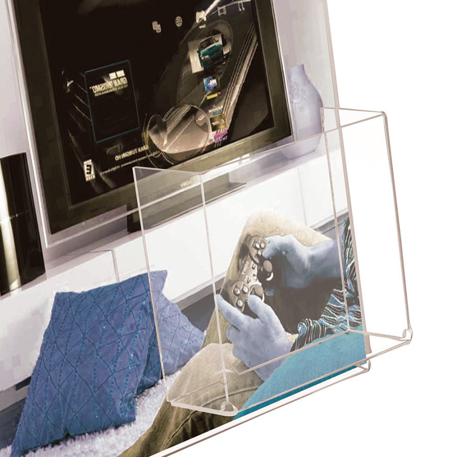 L - Men&uuml;kartenhalter A4 mit Visitenkartenhalter - horizontal