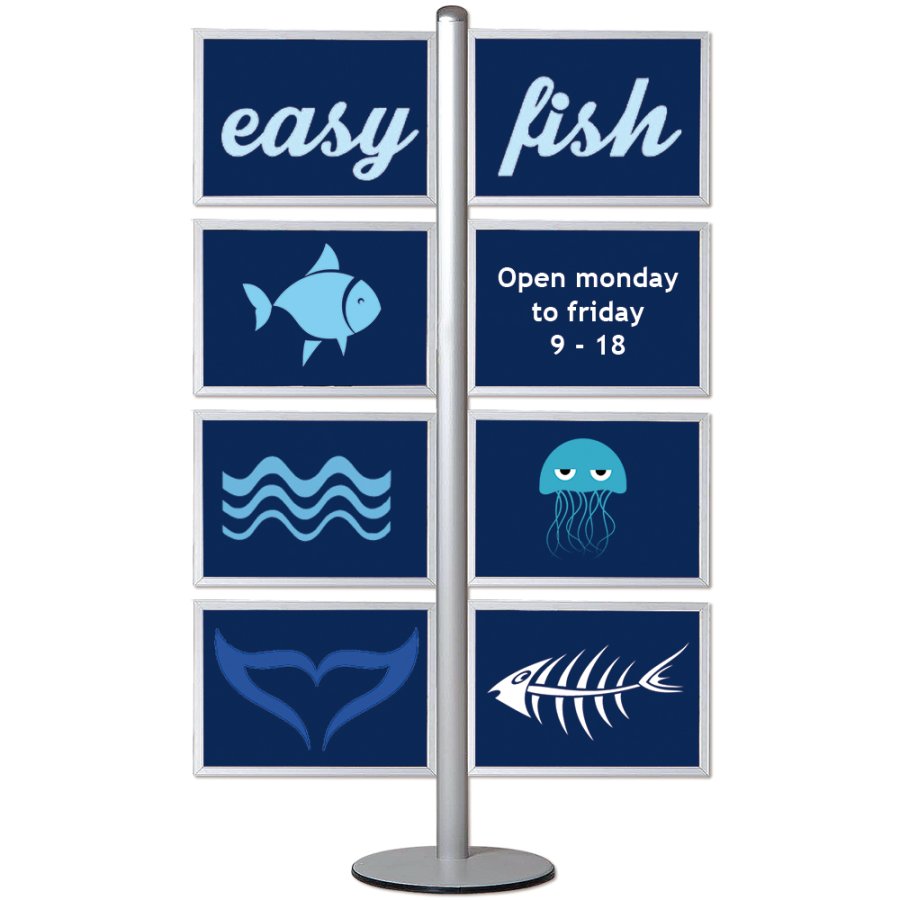 Multi Stand Prospekthalter 14 - doppelseitig mit 8xA3-Einschub, horizontal