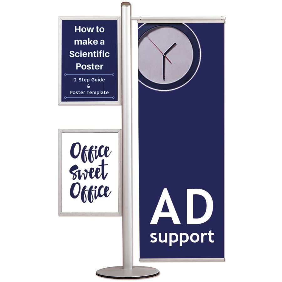 Infost&auml;nder, MultiStand, 50cm Banner, 2 x doppelseitige Einschubrahmen, A2 - 42 x 59,4 cm