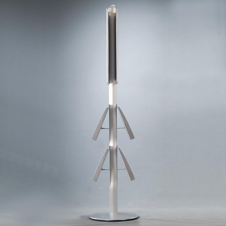 Multi Stand 4 Infost&auml;nder - doppelseitig mit 2 Stahlregalen 25mm, 2 x 50 x 70 cm