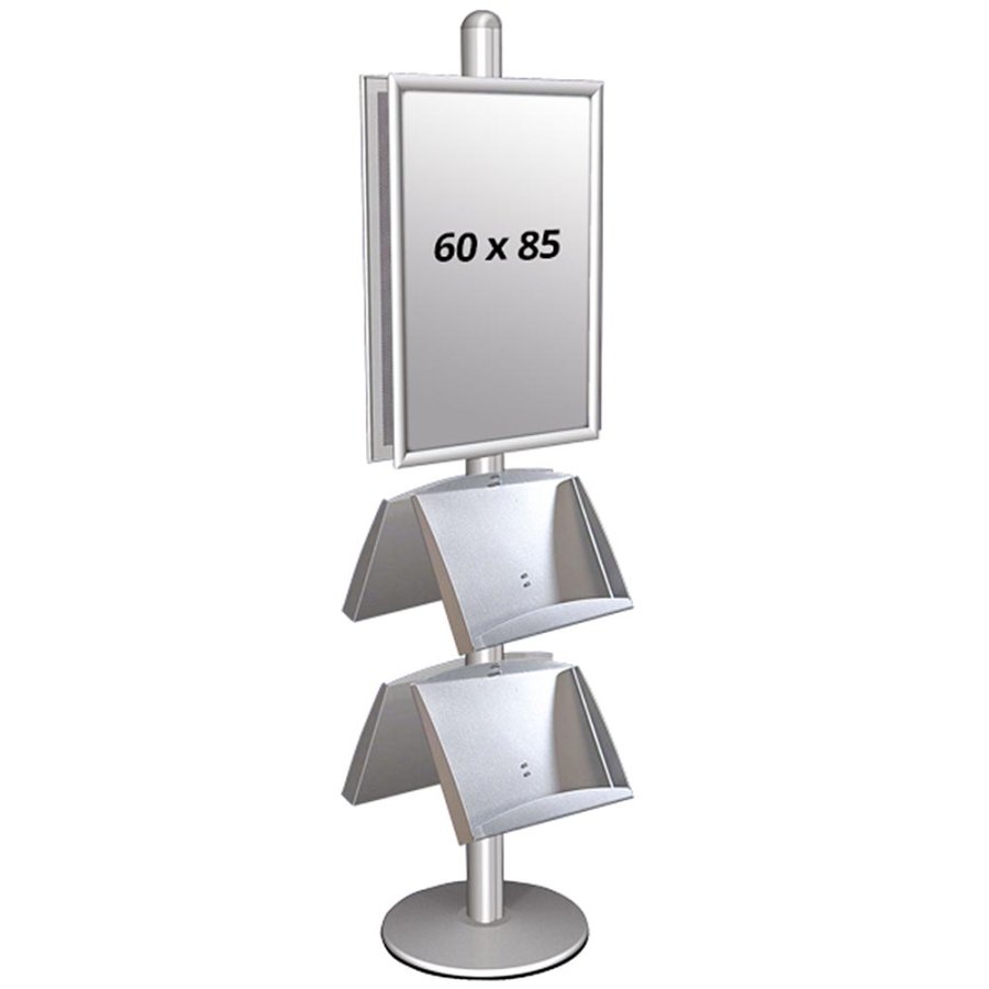 Infost&auml;nder, MultiStand, doppeltseitig, 4 Stahlregale, 2 Klapprahmen, 60 x 85 cm